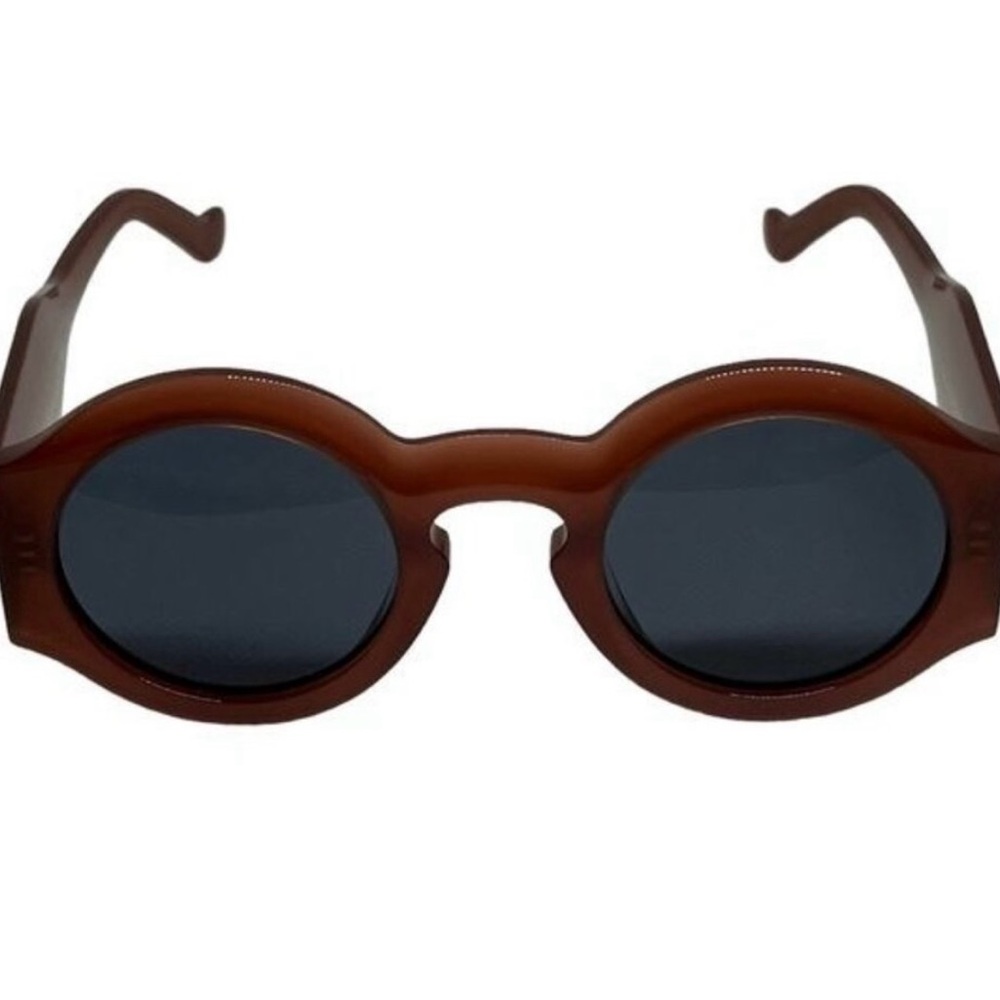 Loewe Brown Round Frame Sunglasses with Dark Lenses